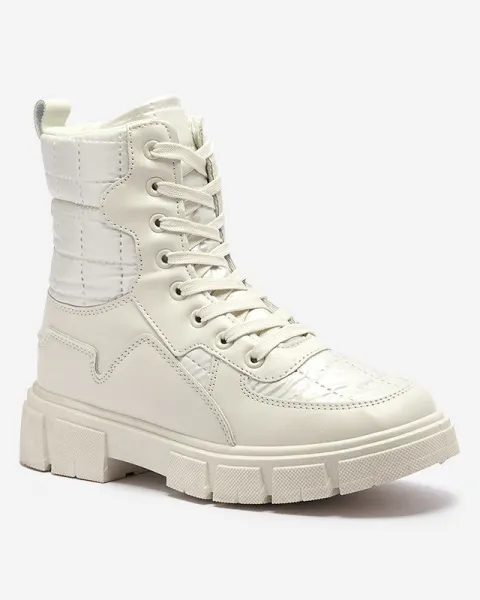 Resti Cream women's non-insulated bagger boots Qertera- Footwear