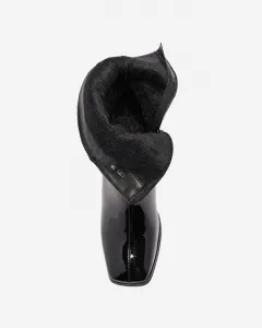 Resti Black lacquered women's high stiletto boots Rassla- Footwear