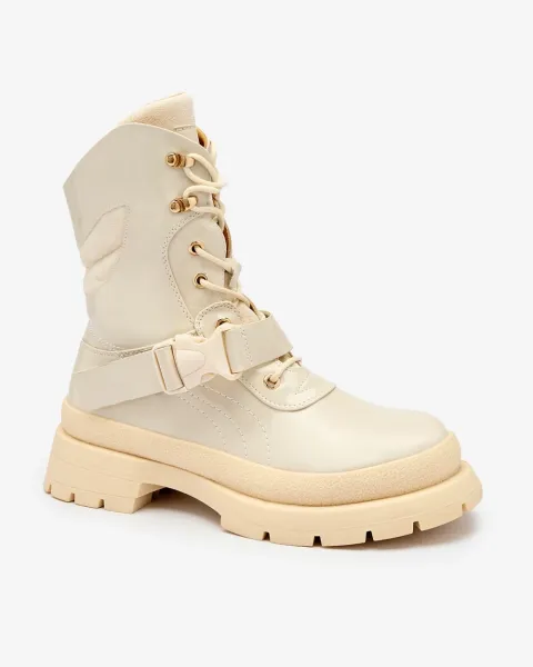 Resti Women's lacquered boots in beige Setogy
