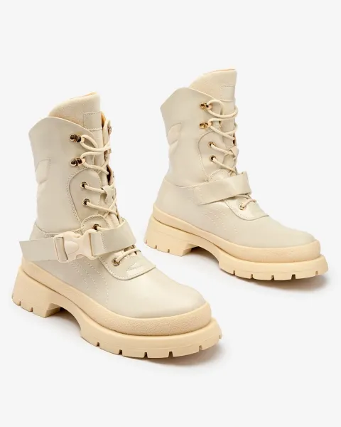 Resti Women's lacquered boots in beige Setogy