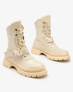 Resti Women's lacquered boots in beige Setogy