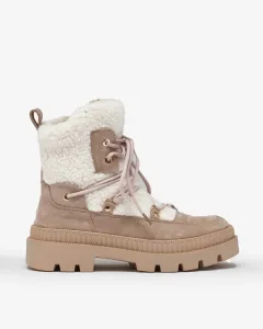 Resti Light brown women's trapper boots with sheepskin Getatsa