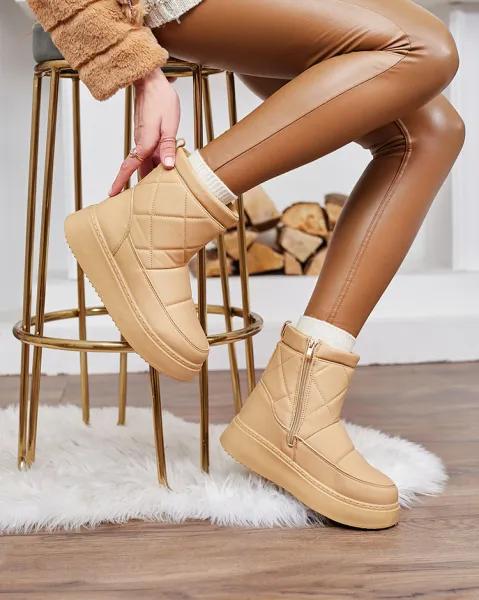 Resti Light brown women's boots a'la snow boots Kacecica