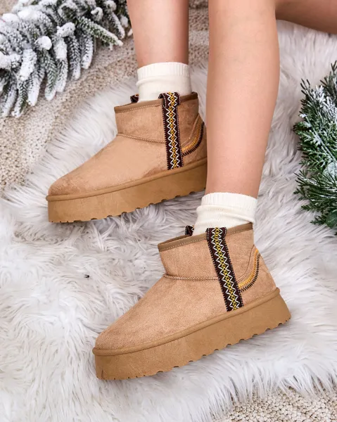 Resti Women's short boots a'la snow boots with ornament Erititta