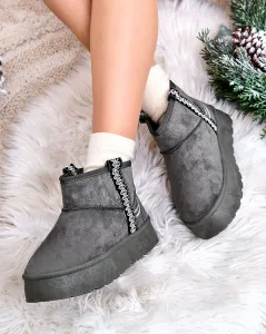 Resti Women's short boots a'la snow boots with ornament Erititta