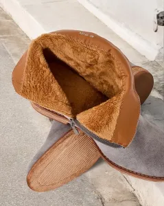 Resti cowboy-style boots on a covered wedge Patorias