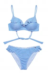 Modré bikiny s volánikmi