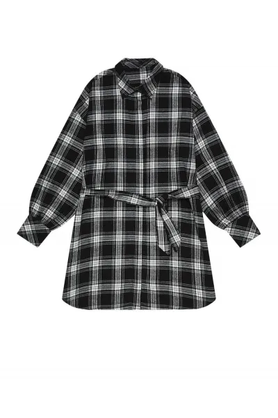 Marisse Shirt Dress With Tie Z-Su-3615 Black