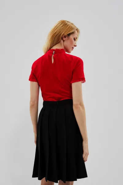 Marisse Blouse With Ruffles At The Neckline And Sleeves Z-Ts-3653 D.Red