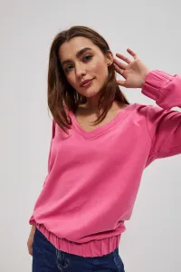 Mikina s výstrihom do V - ružová