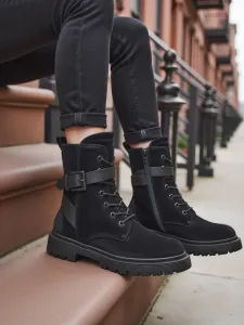 Resti Black women's worker-style ankle boots Miros