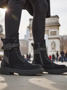 Resti Black women's worker-style ankle boots Miros