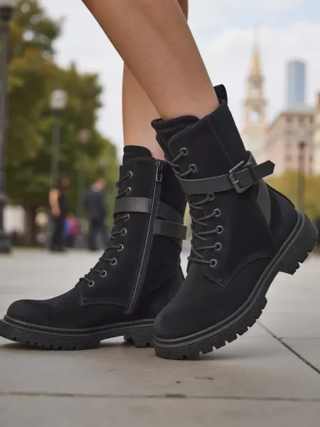 Resti Black women's worker-style ankle boots Miros