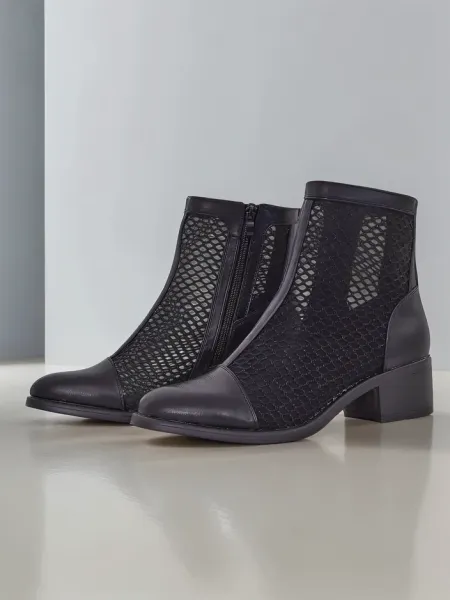 Resti Perforated Women's Low Heeled Ankle Boots Rowices