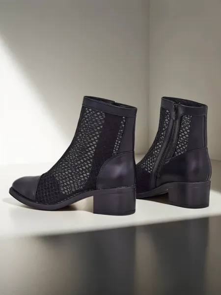 Resti Perforated Women's Low Heeled Ankle Boots Rowices