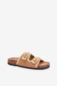 Boto Háčkované Dámske Papuče So Zlatými Sponami Camel Fenira