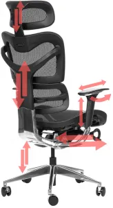 MERCURY Ergonomická kancelárska stolička ARIES JNS-701, čierna