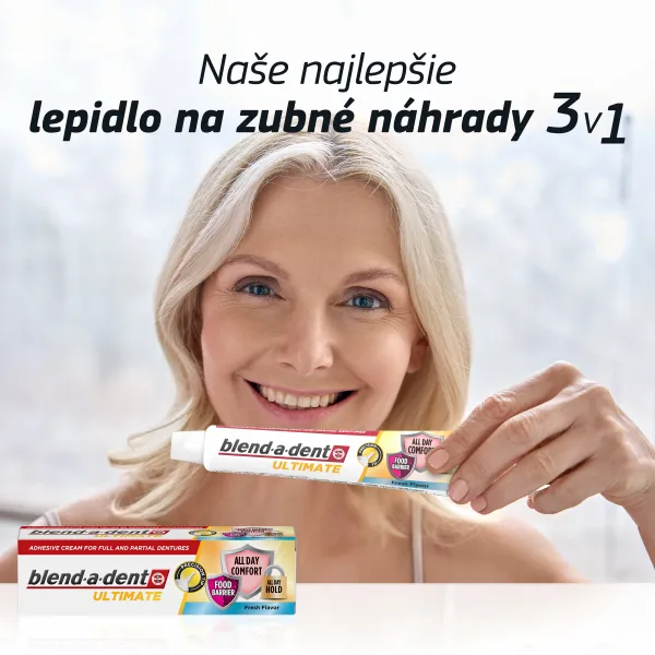 Blend-a-dent Ultimate Fresh fixačný krém na kompletné a čiastočné zubné náhrady 40 ml
