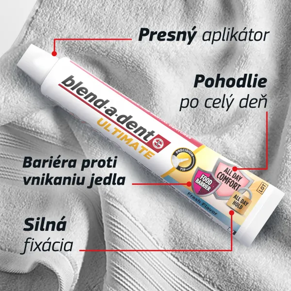 Blend-a-dent Ultimate Fresh fixačný krém na kompletné a čiastočné zubné náhrady 40 ml