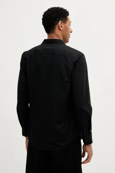 Košeľa Calvin Klein Jeans čierna farba, regular, s golierom button-down, LV140EM125