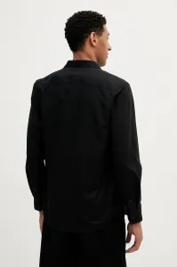 Košeľa Calvin Klein Jeans čierna farba, regular, s golierom button-down, LV140EM125
