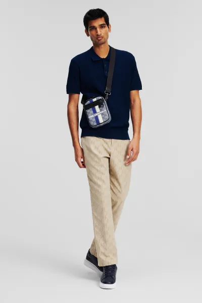 Nohavice Karl Lagerfeld Huns Pick Kl Perforated Pants Hummus