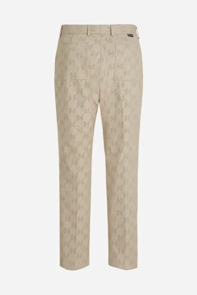 Nohavice Karl Lagerfeld Huns Pick Kl Perforated Pants Hummus