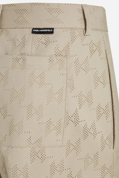 Nohavice Karl Lagerfeld Huns Pick Kl Perforated Pants Hummus