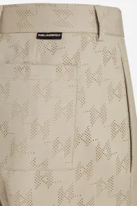 Nohavice Karl Lagerfeld Huns Pick Kl Perforated Pants Hummus