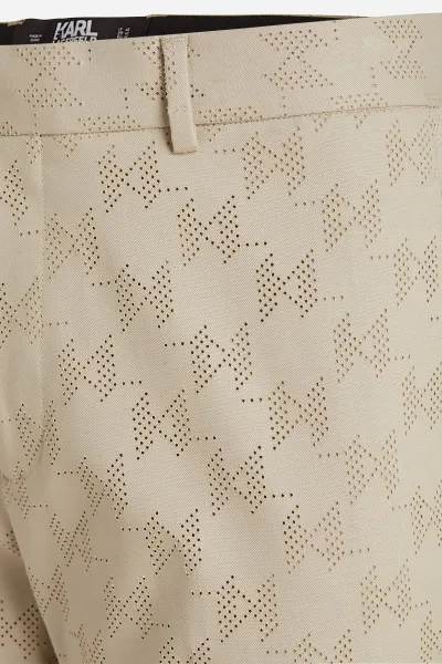 Nohavice Karl Lagerfeld Huns Pick Kl Perforated Pants Hummus