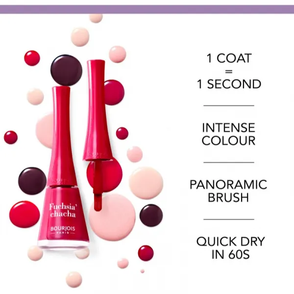Bourjois 1 Seconde rýchloschnúci lak na nechty odtieň 013 Bouquet of Roses 9 ml
