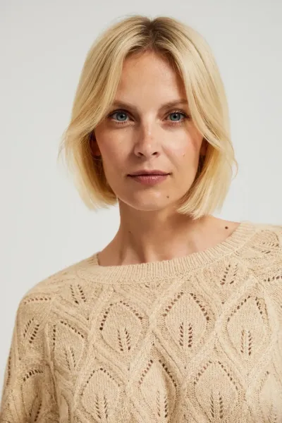 Marisse Women's Sweater Z-Sw-4503 Beige Mel