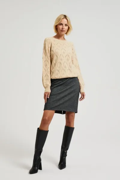 Marisse Women's Sweater Z-Sw-4503 Beige Mel