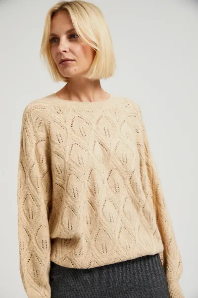 Marisse Women's Sweater Z-Sw-4503 Beige Mel