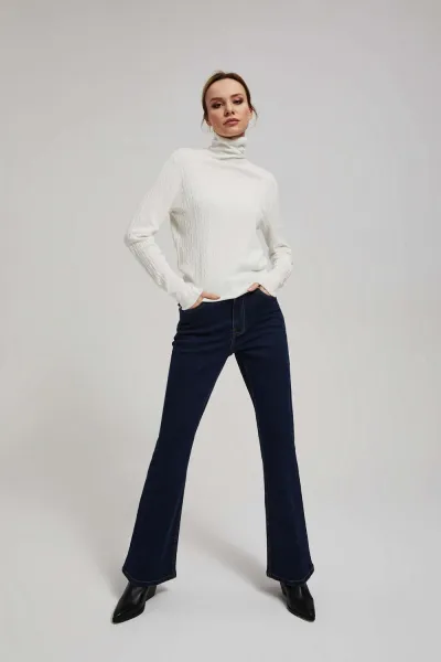 Marisse Thin Turtleneck Sweater, Pearl