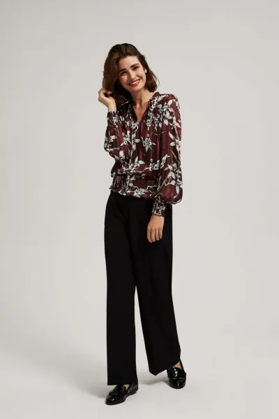 Marisse Chestnut Floral Pattern Shirt