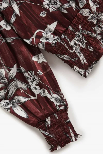 Marisse Chestnut Floral Pattern Shirt