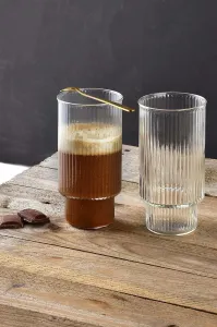 Mondex Sada 4 ks sklenic ELLA STRIPES 400 ml čirá