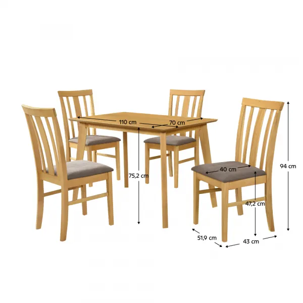 Jedálenský set 4+1 ROIS Tempo Kondela