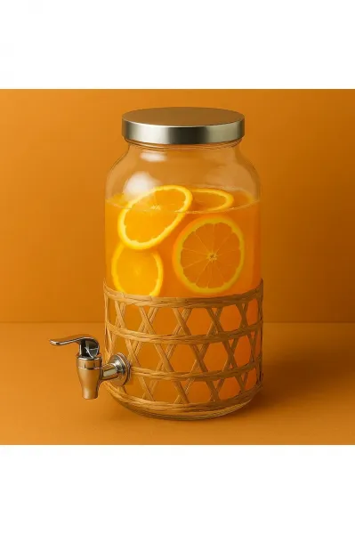 Mondex Skleněná nádoba na nápoje s kohoutkem MODERN KITCHEN 3,5 l čirá