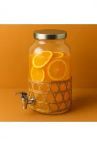 Mondex Skleněná nádoba na nápoje s kohoutkem MODERN KITCHEN 3,5 l čirá