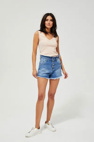 Marisse High Waist Denim Shorts L-Sh-3405 Blue