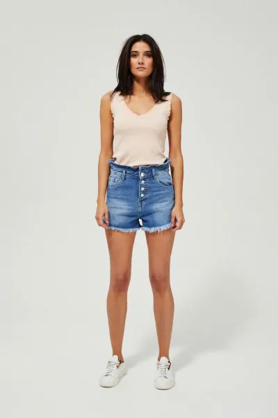 Marisse High Waist Denim Shorts L-Sh-3405 Blue