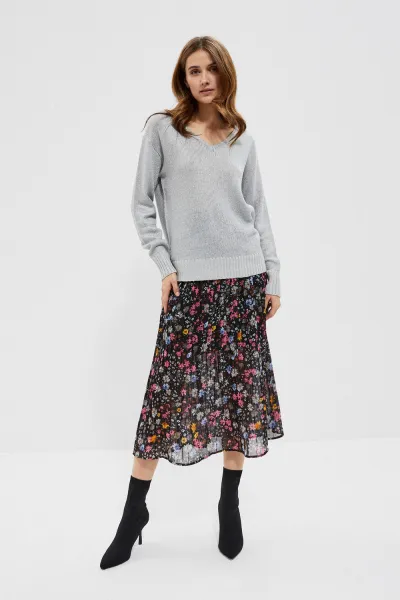 Marisse Sweater With A Neckline At The Back L-Sw-3704 Silver