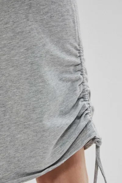 Plain skirt with ribbing - grey