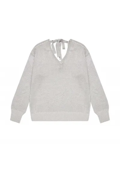 Marisse Sweater With A Neckline At The Back L-Sw-3704 Silver