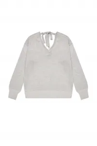 Marisse Sweater With A Neckline At The Back L-Sw-3704 Silver