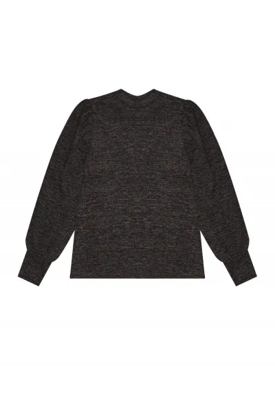 Melang sweatshirt with puff sleeves - graphite