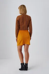 Trapezoidal skirt with pockets - gold