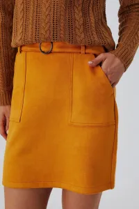 Trapezoidal skirt with pockets - gold